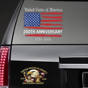 2 Pcs 250th Anniversary Decal The Independence of USA Sticker 1776-2026 Flag Decal United States Patriotic Vinyl Bumper Sticker Merchandise in Saudi Arabia