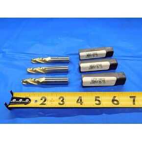 M & J Tooling LLC 3 PC. LOT of Carbide TIN Coated Tapered END Mills 3/8 Cut Dia. 3 Flute 82950171 - CB2861BR3 in Kuwait