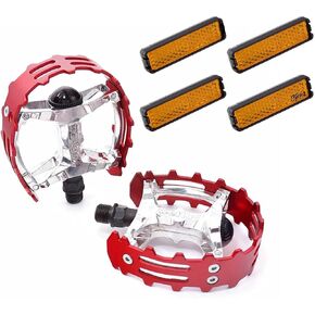 CYCLEZ 9/16" Wellgo XC-II Bear Trap Bike Pedal Set, Old School Retro Style for BMX and Beach Cruiser Bicycles with 3-Piece Cranks Includes Snap-on Cateye Reflectors -Multiple Colors in Kuwait