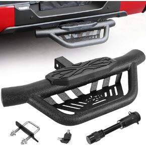 Double Layer Tow Hitch Step for 2" Hitch Receiver, Carbon Steel with Dual-Stage Black Powder Anti-Slip Trailer Hitch Step Universal Fit for Trucks SUV Car Van in Kuwait