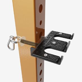 حامل أثقال أوليمبي مزدوج 2 في 1 من VAIIO ومرساة شريط مقاومة لرفوف الطاقة 2 × 2، يناسب فتحات 5/8 بوصة - 1 بوصة، وشماعة تخزين قضبان فولاذية شديدة التحمل مع بطانة واقية in Kuwait