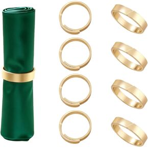 Round Gold Napkin Rings Set of 8, Modern Metal Fall Napkin Ring Holders for Dinners Holiday Party Thanksgiving Christmas in Saudi Arabia