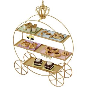 Crown Carriage Cake Stand, European-Style Crown Dessert Table Display Stand Tiered Serving Tray Pastry Ornaments for Wedding Birthday Parties Afternoon Tea in Kuwait