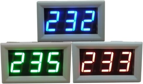 مقياس الفولتميتر الرقمي LED بجهد 30 فولت - 500 فولت، سلكين 0.56 بوصة 110 فولت/220 فولت، مؤشر كاشف الفولتميترو الكهربائي (غطاء أسود - أحمر) in Kuwait