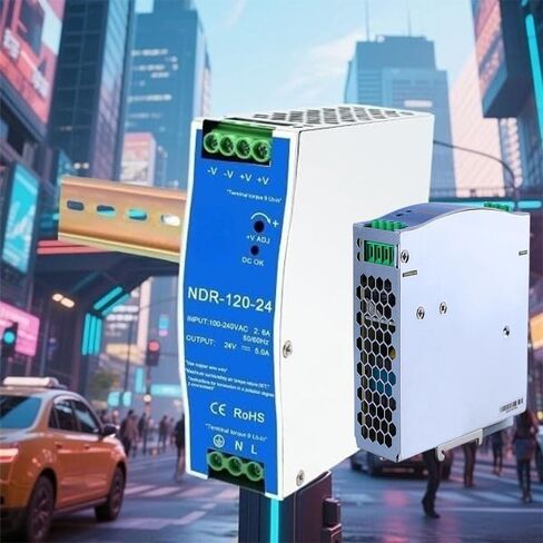 Din Rail Power Supply NDR-120-24 24 Volt 24V 5A 120W SMPS for Industrial Equipment CNC Lighting Telecom, PLC, 3D Printer & Security in Kuwait