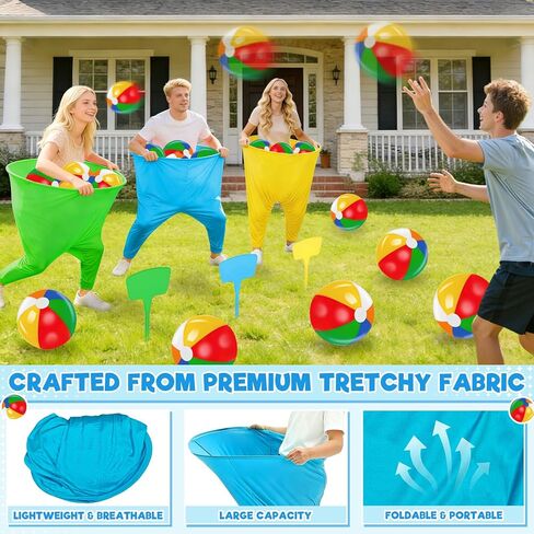 Granny Pants Yard Game, 3 PCS Granny Pants Outdoor Party Game with 15 Bouncy Balls 3 Ground Stakes, Granny Pants Game for Group, Family Gatherings Birthday Party Gift, School Carnival Activitie in Saudi Arabia