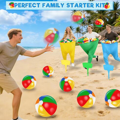 Granny Pants Yard Game, 3 PCS Granny Pants Outdoor Party Game with 15 Bouncy Balls 3 Ground Stakes, Granny Pants Game for Group, Family Gatherings Birthday Party Gift, School Carnival Activitie in Saudi Arabia