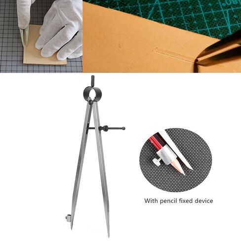 Wing Divider, Adjustable&Lockable Precision Spring Divider Caliper with Pen Holder Craft Rotating Tool(300mm) in Saudi Arabia