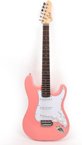 Fojill Cool Shape 39 Inch Electric Guitar Solid Body Maple Neck Rosewood Fretboard With Gig Bag Strap Cable(FCG-50, Metallic Red) in Saudi Arabia