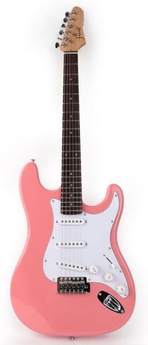 Fojill Cool Shape 39 Inch Electric Guitar Solid Body Maple Neck Rosewood Fretboard With Gig Bag Strap Cable(FCG-50, Metallic Red) in Saudi Arabia