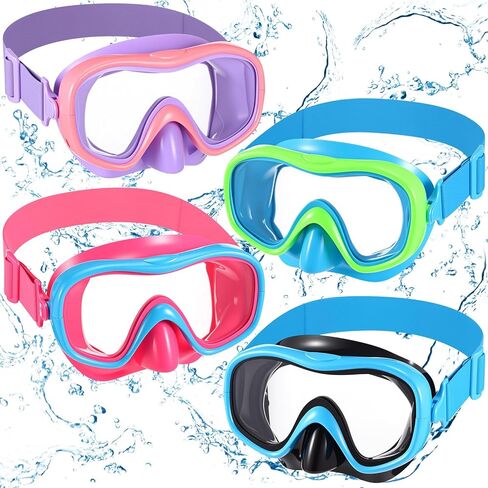 Relaxweex 4 Pcs Adult Elastic Strap Swim Goggles with Nose Cover Snorkel Diving Swim Mask Anti Fog Waterproof in Saudi Arabia