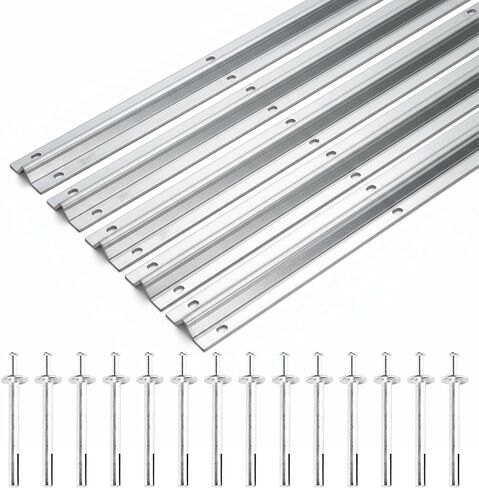 24 Ft V-Track Galvanized Inverted V Track for 1'' OD V-Groove Sliding Gate Rollers Driveway Gate with Hammer Drive in Anchors, Heavy Duty Sliding Driveway Gate Track in Kuwait