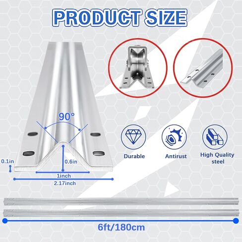 مسار V مجلفن مقلوب بطول 24 قدمًا لبوابة انزلاقية مقاس 1 بوصة OD على شكل V-Groove، بوابة درب مع محرك مطرقة في المراسي، مسار بوابة درب منزلق للخدمة الشاقة in Kuwait