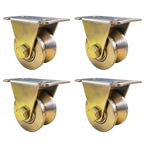 4 Pack 660 lbs Heavy-Duty 2" V Groove Casters | Solid Heavy Duty Sliding Gate Rollers | 2" Dia in Saudi Arabia