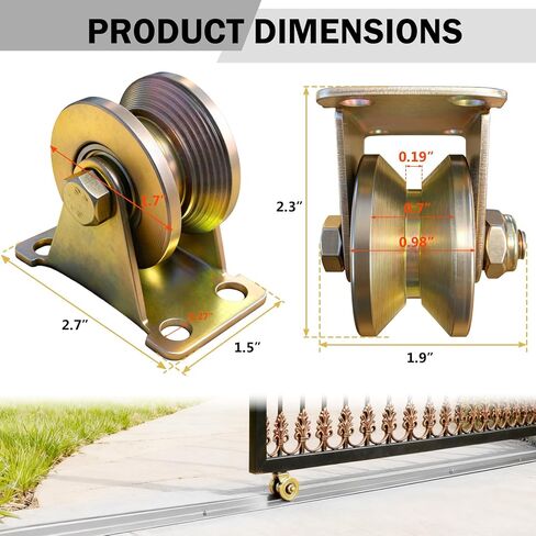 4 Pack 660 lbs Heavy-Duty 2" V Groove Casters | Solid Heavy Duty Sliding Gate Rollers | 2" Dia in Saudi Arabia