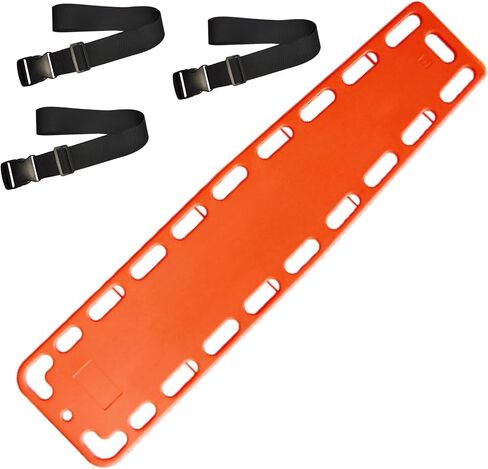 Portable Spine Board Stretcher for EMT - Lightweight PE Backboard with 3 Straps for Patient Immobilization & Transport - Rescue Ambulance Equipment, Yellow in Saudi Arabia