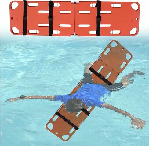 Foldable Aquatic Spine Board for Public Pools - Water Floating Emergency Backboard, Durable Plastic First Aid Immobilizer for Lifesaving and Rescue Operations, 2-Folds in Saudi Arabia