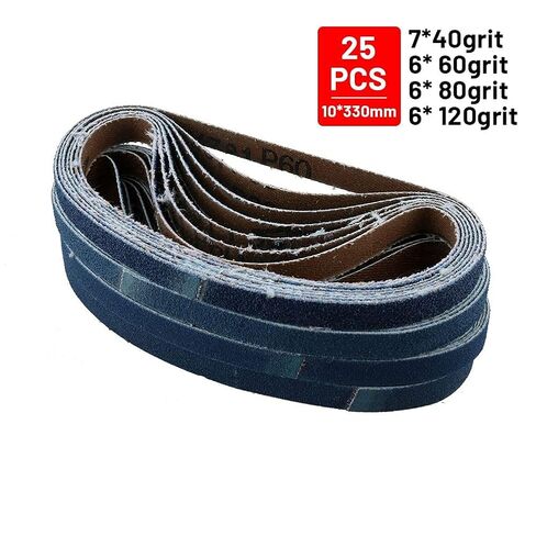 أحزمة صنفرة من الكربيد، 25 قطعة من أحزمة الصنفرة الزركونيوم 10 مم 330*40/60/80/120 حبيبة in Kuwait