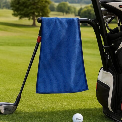 Embroidered Magnetic Towel W/Clip, Custom Microfiber Golf Towels Personalized with Name Initial, Golf Accessory, Gifts for Men Christmas Birthday Valentines Day Fathers Day (Embroidered-01) in Saudi Arabia