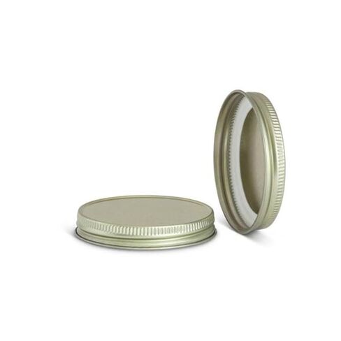 North Mountain Supply 63mm Gold Metal Screw Caps with Plastisol Liner – Fits 63-400 Continuous Thread Jars – 12 Pack Metal Lids – Leak-Proof Seal – Made in USA in Saudi Arabia