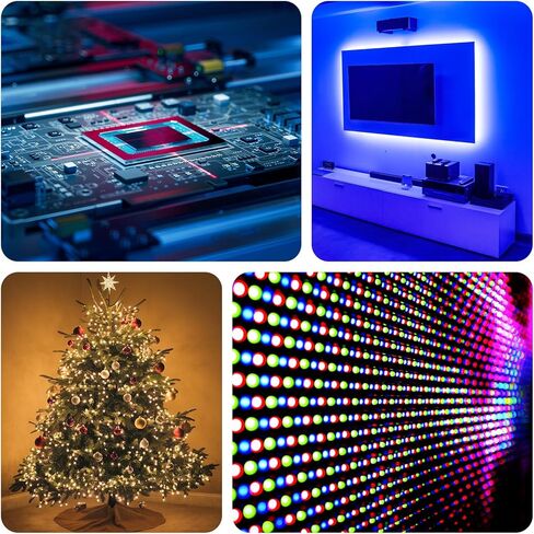 MECCANIXITY 100pcs 3mm LED أضواء الصمام الثنائي، أبيض دافئ جولة شفافة DC 3.0-3.2V مصابيح إضاءة عالية السطوع لمكونات الإلكترونيات in Kuwait
