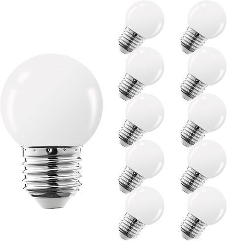 Led Bulb Plastic Milky Globe G45 Warm White E27 220V 110V String Light Bulb 1W 2W 3W Garden Party Cheap Ball Lamps Wedding Decor(10PCS_E27 220V_1W) in Saudi Arabia