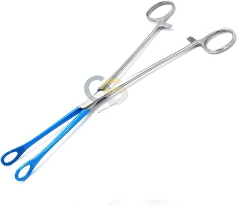 G.S Sponge Forceps Blue Coated 9.50" Straight Gyne Instruments in Saudi Arabia
