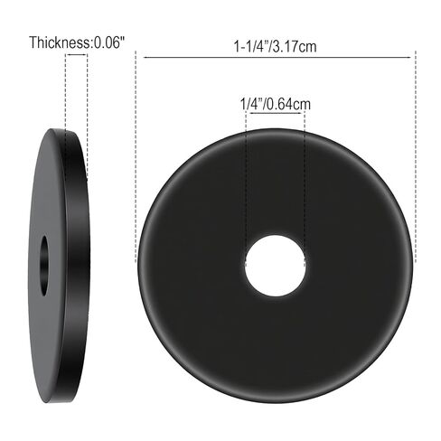 100 Pack 1/4" ID x 1-1/4" OD Fender Washers, Black Oxide, Thickened 18-8(304) Stainless Steel M6 Large Flat Washers, Washer for 1/4" Screws & Bolts in Saudi Arabia
