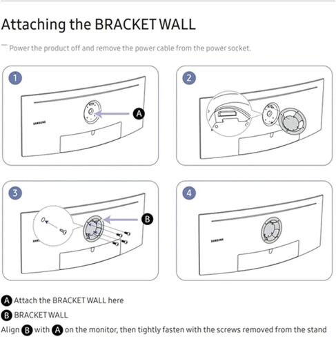 BN61-19183A 34-inch Monitor Wall Bracket Adapter Accessory, Compatible For Samsung, LS34BG850SUXEN LS34BG850SUXUF LS34BG850SU Bracket Replacement Parts. in Kuwait