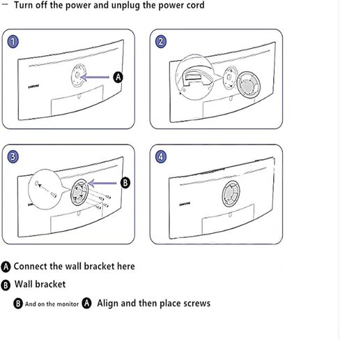 LC49G95TSSNXZA LS57CG952NUXEN Monitor Wall Mount Adapter Bracket Accessories, Compatible For Samsung, Compatible For Odyssey, G9 Bracket Replacement Parts. in Kuwait