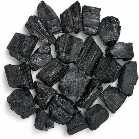 Rough Black Tourmaline Crystals - Raw Natural Black Tourmaline Stones Bulk - Crystal Healing (1-2", 3, count) in Saudi Arabia
