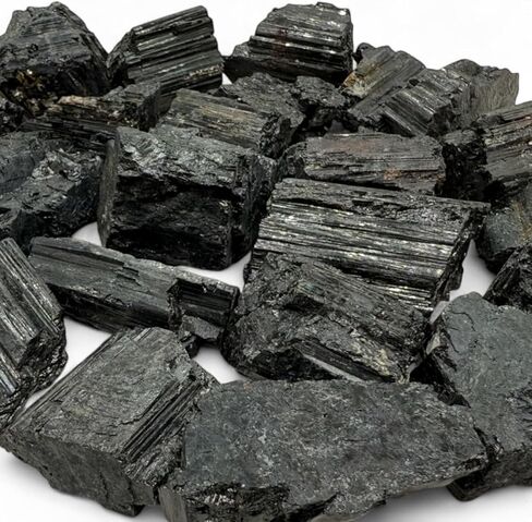 Rough Black Tourmaline Crystals - Raw Natural Black Tourmaline Stones Bulk - Crystal Healing (1-2", 3, count) in Saudi Arabia