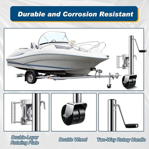 Trailer Jack Wheel - Boat Trailer Jack, Swivel Trailer Jack with 6 Inch Dual Wheels, 1500 Lbs Capacity Lift Heavy Duty Boat Trailer Jack, for RV Camper Utility Aessories in Saudi Arabia