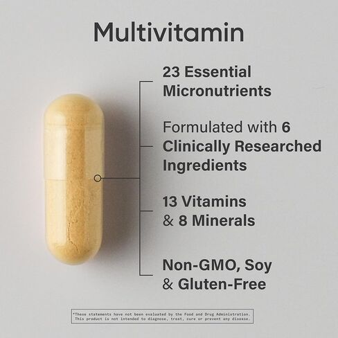 Sports Research® Multivitamin – Advanced Formula - 23 Essential Vitamins & Minerals with CoQ10 & Iodine - Daily Nutrient Support*- Non-GMO Tested & Gluten-Free -60 Veggie Capsules in Saudi Arabia