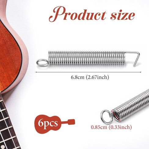 6 Pcs Electric Guitar Tremolo Springs, Vintage Tremolo Tension Springs Electric Guitar Bridge Noiseless Tremolos Spring Stainless Steel Guitars Accessories Replacement Parts Electrics (Silver) in Saudi Arabia