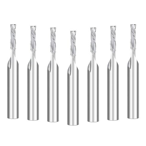 7 قطع لأعلى وأسفل لقم القطع 1/4 بوصة عرقوب قاطعة طحن الخشب اثنين من كربيد الناي الحلزوني باستخدام الحاسب الآلي لقم التوجيه ضغط نهاية مطحنة 1/8 قطر القطع in Kuwait