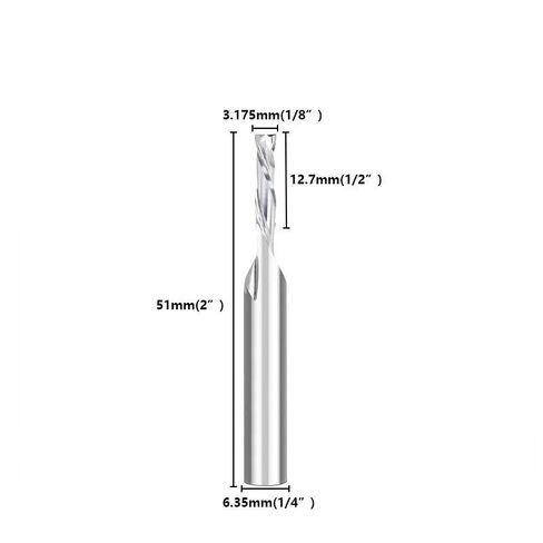 7 قطع لأعلى وأسفل لقم القطع 1/4 بوصة عرقوب قاطعة طحن الخشب اثنين من كربيد الناي الحلزوني باستخدام الحاسب الآلي لقم التوجيه ضغط نهاية مطحنة 1/8 قطر القطع in Kuwait