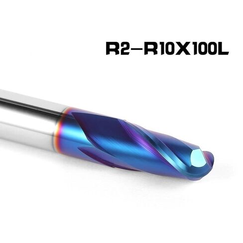 1pcs 2-Flute Solid Carbide End Mill HRC65 Ball Nose Tungsten Coated R2-R10 100L Alloy Coating Steel Tool in Saudi Arabia