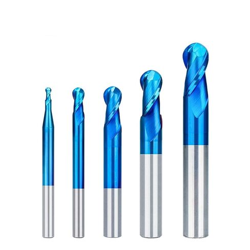2 Flute Nano Blue Coat Ball Nose Spiral End Mill Set Carbide CNC Machine Router Bit Bits for Wood Working Acrylic MDF PVC in Kuwait