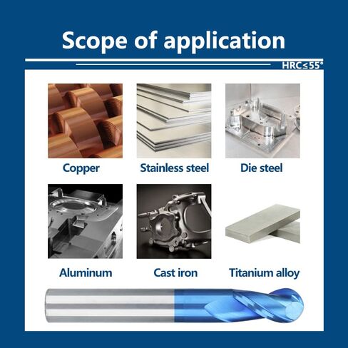 2 Flute Nano Blue Coat Ball Nose Spiral End Mill Set Carbide CNC Machine Router Bit Bits for Wood Working Acrylic MDF PVC in Kuwait