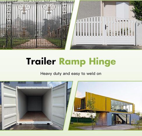 4 Pack Heavy Duty Greasable Hinges 10-Inch Weld On Trailer Ramp Hinge for Equipment Ramp, Truck Dump Bodies & RV Doors Round Hinge (4 Pack Black) in Saudi Arabia