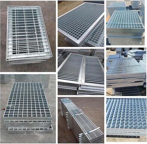 Heavy-Duty Galvanized Steel Grating Drain Cover - 45x100x3cm Channel Grate for Storm Drains, Garage Floors, Yard Drains, Septic Tanks & Catch Basins in Kuwait