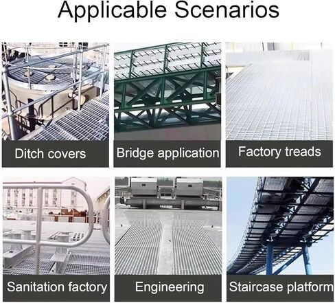 Heavy-Duty Galvanized Steel Grating Drain Cover - 45x100x3cm Channel Grate for Storm Drains, Garage Floors, Yard Drains, Septic Tanks & Catch Basins in Kuwait