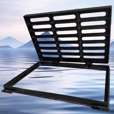 Metal Drainage Grates with Frame Heavy Duty Rectangle Cast Iron Trench Grate Cover(60x40x4.5cm/24x16x1.8in) in Saudi Arabia