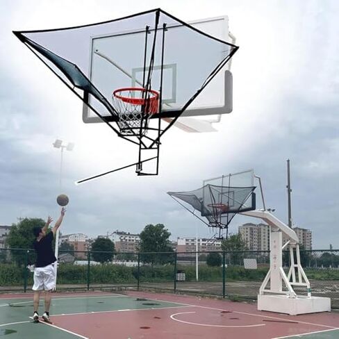 Portable Basketball Return Net - Ball Rebounder Chute for Basketball Hoops, Efficient Shot Returner Attachment for Practice, Perfect for Players & Coaches in Saudi Arabia