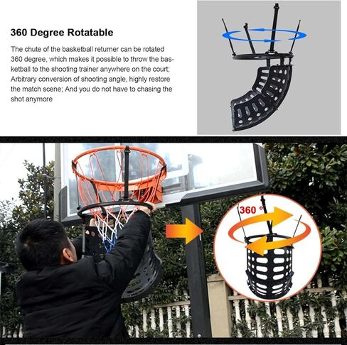 جهاز إرجاع كرة السلة بزاوية 360 درجة متوافق مع الأطواق الداخلية/الخارجية للتدريب على الرماية، إعداد سريع للتعليق in Kuwait