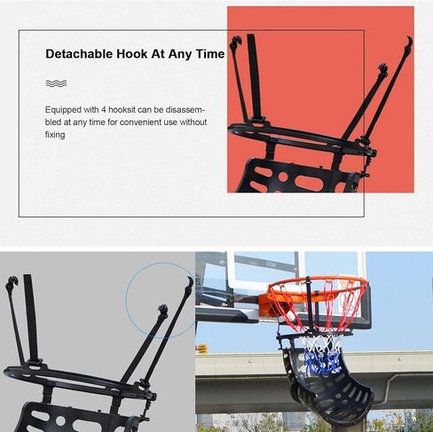 جهاز إرجاع كرة السلة بزاوية 360 درجة متوافق مع الأطواق الداخلية/الخارجية للتدريب على الرماية، إعداد سريع للتعليق in Kuwait