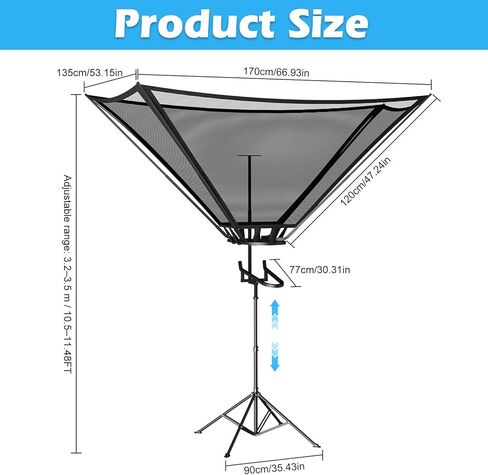 Basketball Rebounder Return Machine with 180° Rotating Track Adjustable Height Return Attachment Heavy Duty Shooting Trainer Rebounder Net Return System for Solo Practice & Efficient Training in Kuwait