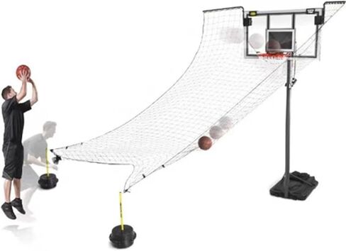 Automatic Basketball Rebounder Attachment for Indoor/Outdoor Training - Shot Return Net System with Adjustable Brackets, 4.8m Net for Enhanced Basketball Skills in Saudi Arabia