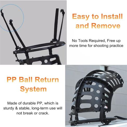 جهاز إرجاع كرة السلة للمساعدة في إرجاع كرة السلة مع شلال قابل للدوران 360 درجة وخطاف من بلاستيك البولي بروبيلين الأسود in Kuwait